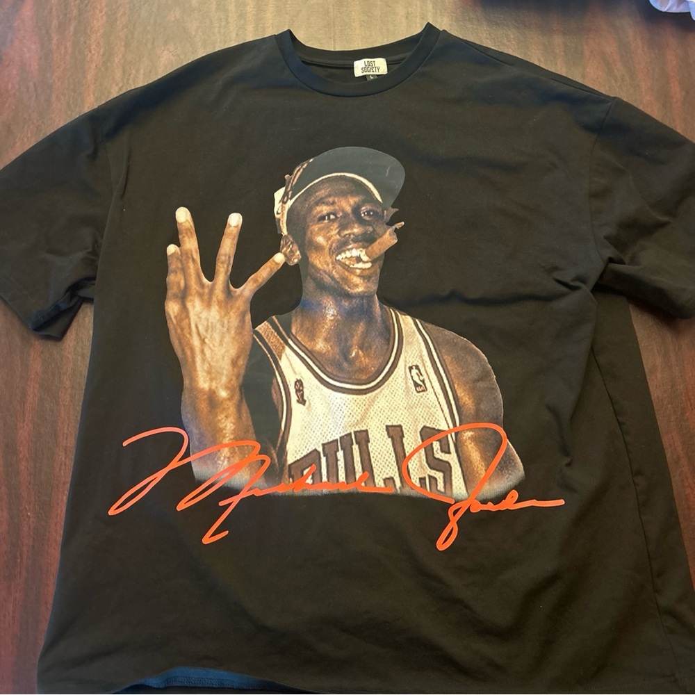 Black Graphic Tee with Signature Print